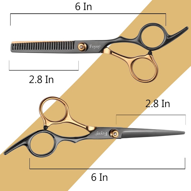 Fcysy Hair Cutting Scissors Kit, Professional Barber Shears Set with Hair Scissors Thinning Shears, Tijeras para Cortar Cabello Haircutting Sheers Hair Cut Blending Salon Scissor for Men Women Pet - Image 2